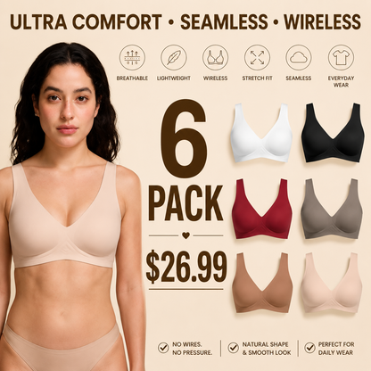 Wireless Womens Comfortable Wireless Bras Push Up Bralettes Seamless Tshirts Bras Deep V Everyday Bras