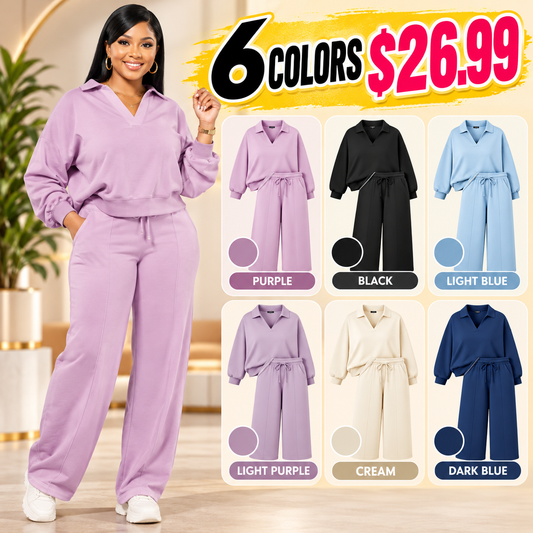 Long Sleeve Top & Elastic Drawstring Pants Set