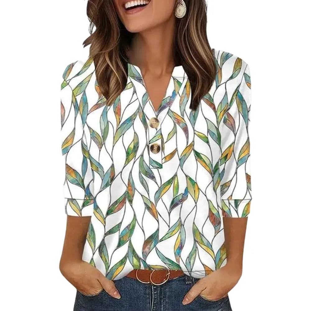 Womens Tops 3/4 Sleeve Heley Shirts for Women Summer Fashion Blouses