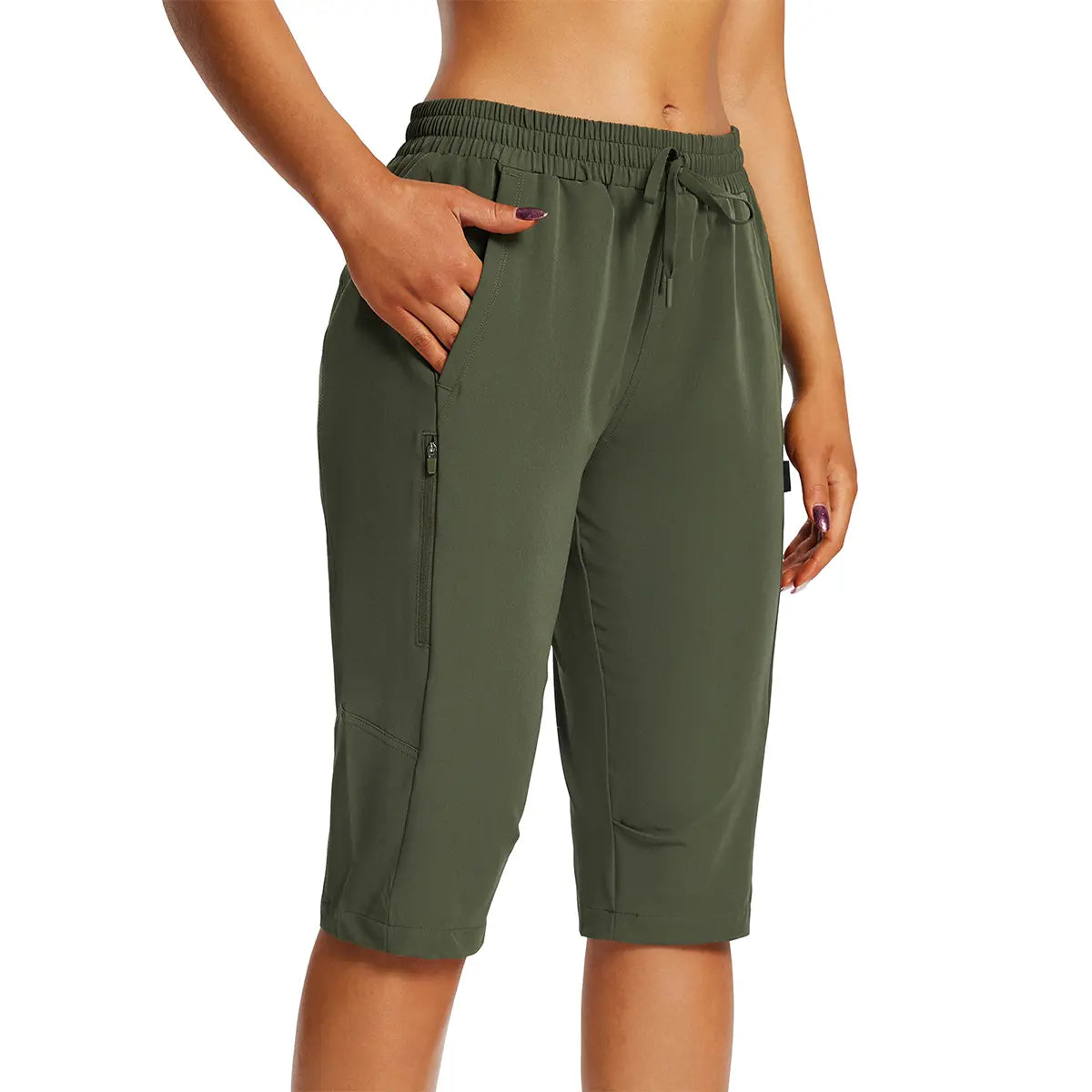 Women's Lightweight Hiking Shorts with Secure Zipper Pockets for Outdoor Adventures