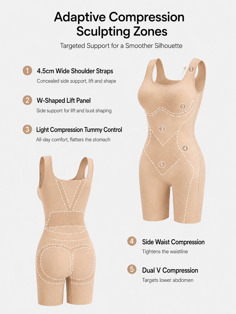 Back Pull Down Easy Bathroom Shaping Bodysuit I Tuimmy & Butt Contour Shapewear
