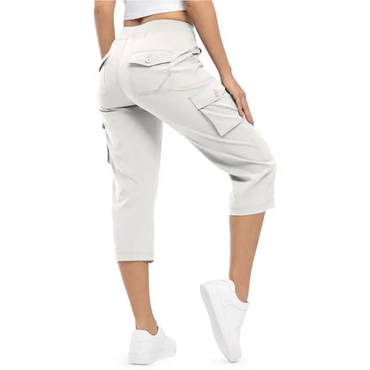 Women’s Summer Cargo Capri Pants – Plus Size Lightweight Casual Cropped Pants with Pockets