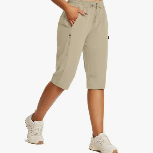 Women's Lightweight Hiking Shorts with Secure Zipper Pockets for Outdoor Adventures