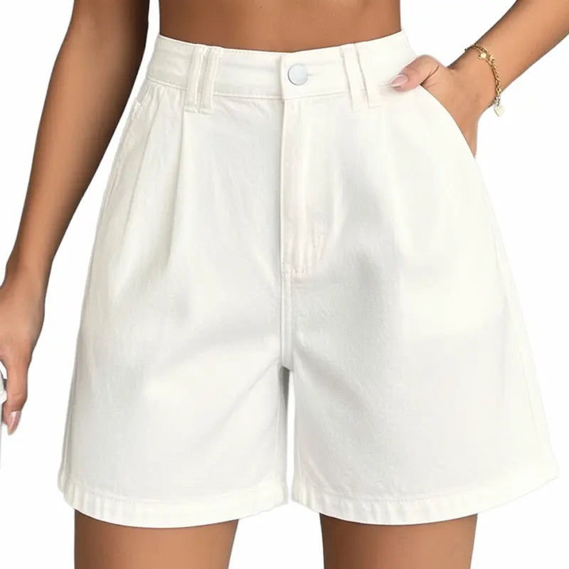 Women High Waisted A Line Bermuda Denim Shorts Stretchy 2026 Summer Casual Bottoms Summer Vibes