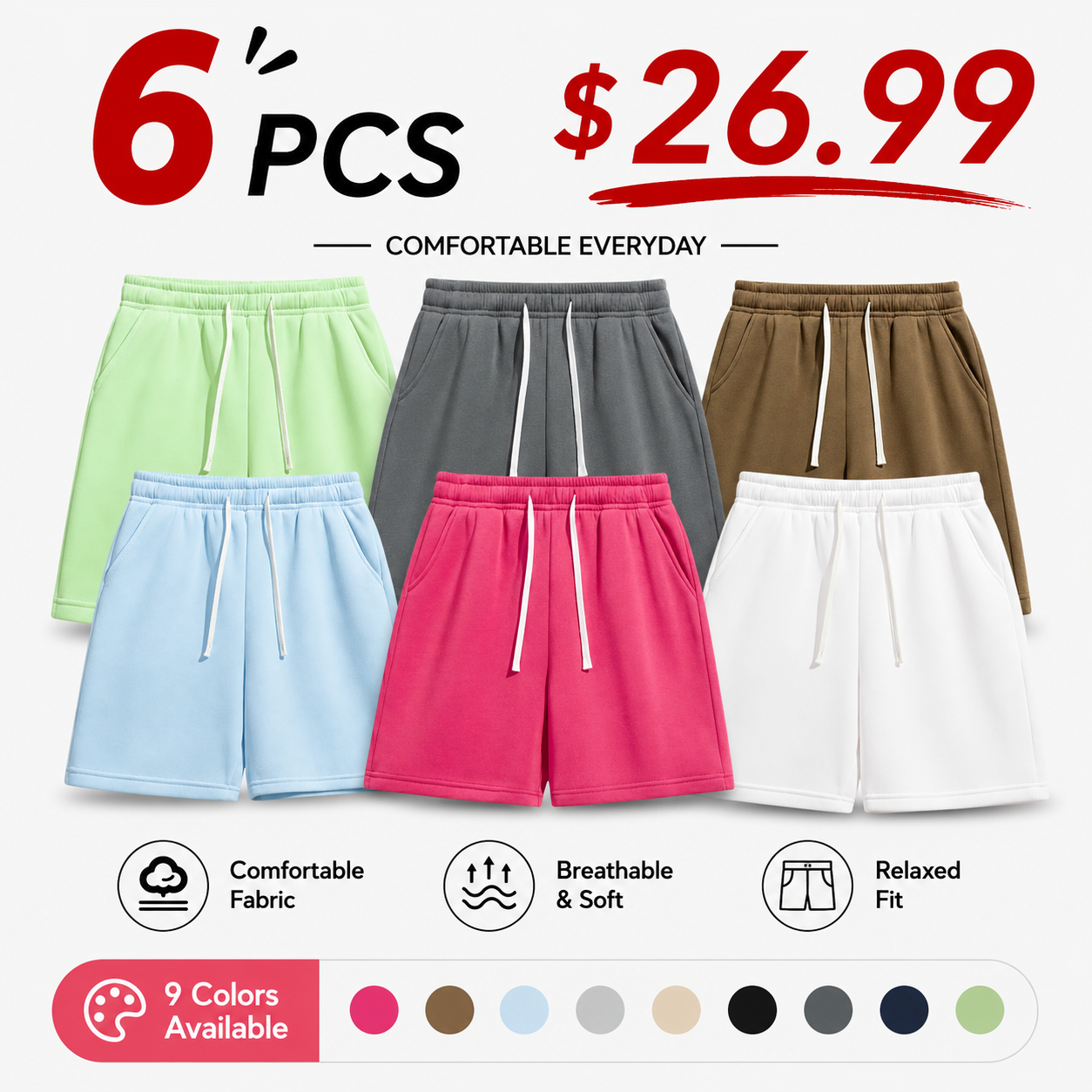Lightweight Unisex Athletic Shorts – Perfect for Running, Gym & Everyday Comfort