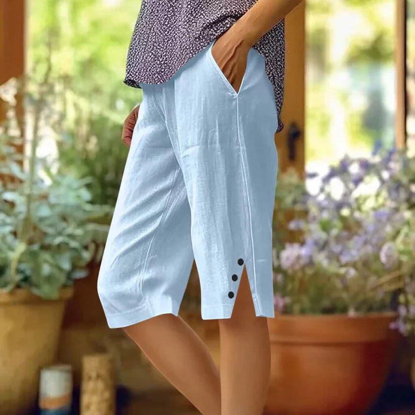 Women's Relaxed Fit Capri Pants – Breathable Stretch Cropped Pants for All-Day Comfort