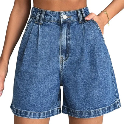 Women High Waisted A Line Bermuda Denim Shorts Stretchy 2026 Summer Casual Bottoms Summer Vibes