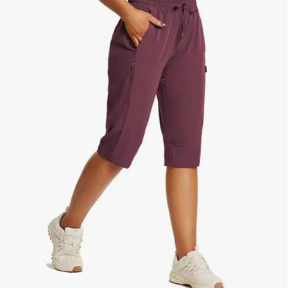Women's Lightweight Hiking Shorts with Secure Zipper Pockets for Outdoor Adventures