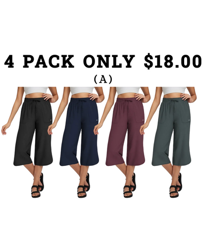 Women's High-Waisted Stretch Capri Pants – Lightweight Casual Summer Cropped Trousers