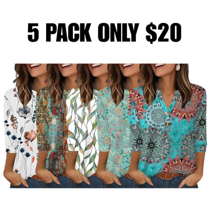 Womens Tops 3/4 Sleeve Heley Shirts for Women Summer Fashion Blouses