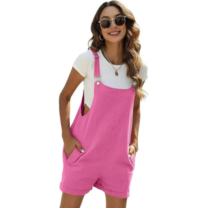 Women's Sleeveless Summer Bib Shortalls