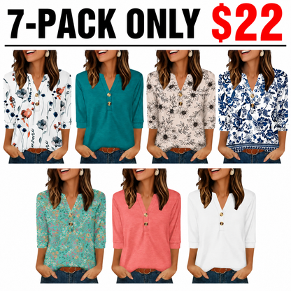 Womens Tops 3/4 Sleeve Heley Shirts for Women Summer Fashion Blouses