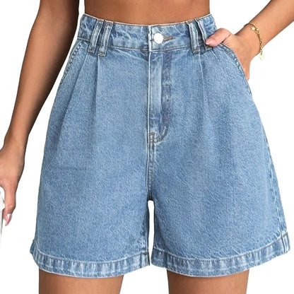 Women High Waisted A Line Bermuda Denim Shorts Stretchy 2026 Summer Casual Bottoms Summer Vibes