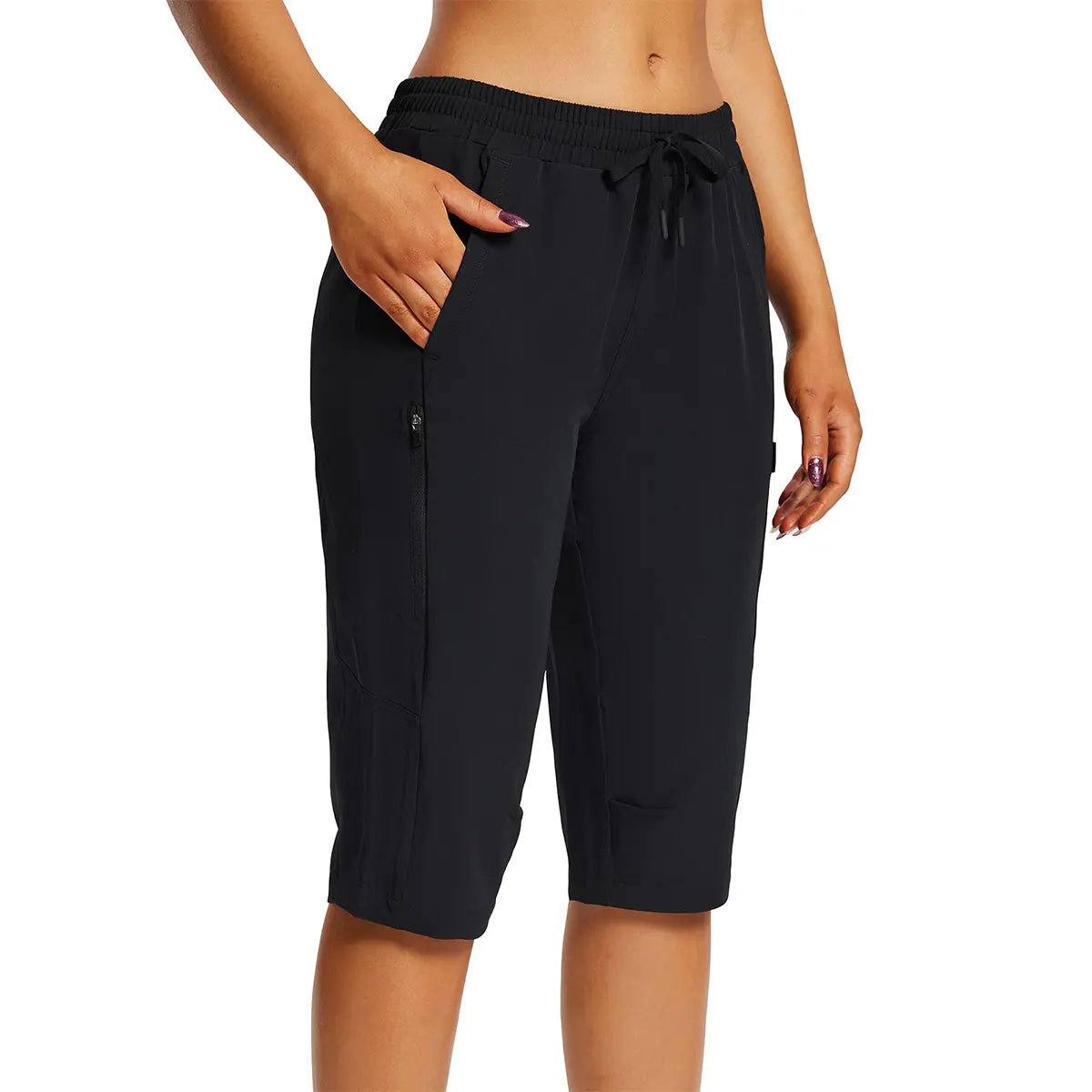 Women's Lightweight Hiking Shorts with Secure Zipper Pockets for Outdoor Adventures