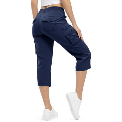 Women’s Summer Cargo Capri Pants – Plus Size Lightweight Casual Cropped Pants with Pockets