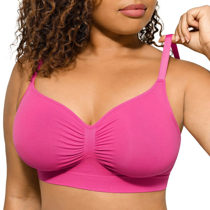 Women's Wireless Bra Comfort Bralettes No Underwire Unlined Cami Bra Seamless Tshirt Bras Sports Bra Bralette Basic Comfortable Fit Womenswear Everyday Up to 44DD Summervibes