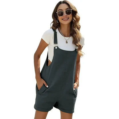 Women's Sleeveless Summer Bib Shortalls