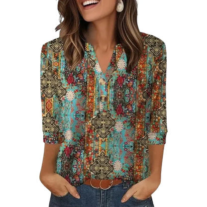 Womens Tops 3/4 Sleeve Heley Shirts for Women Summer Fashion Blouses