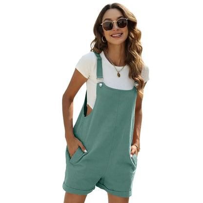 Women's Sleeveless Summer Bib Shortalls